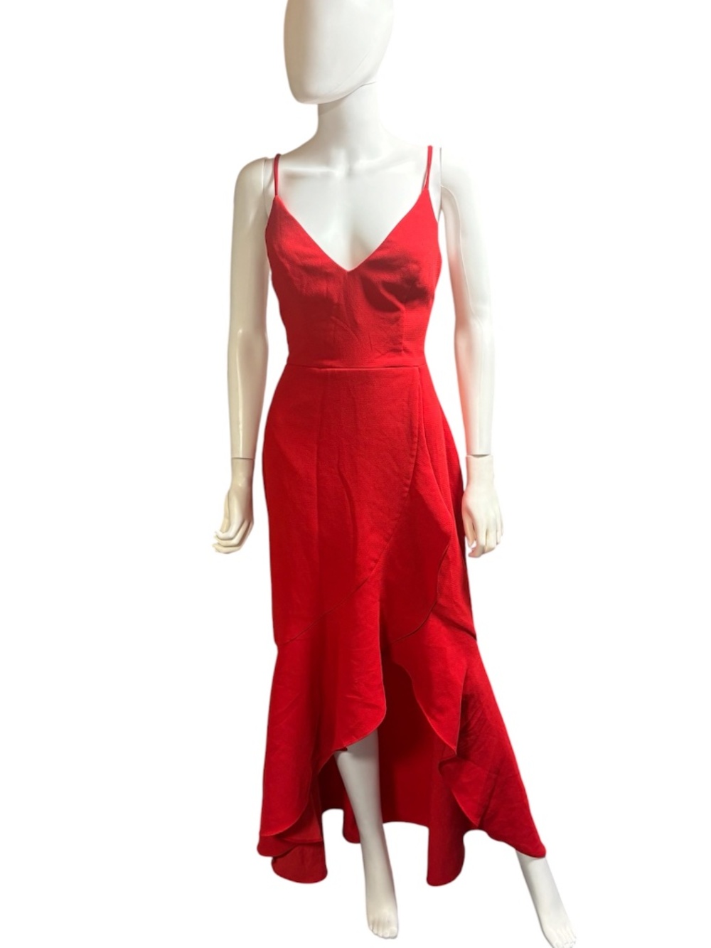 XSCAPE Red Ruffle High Low Dress - 8
